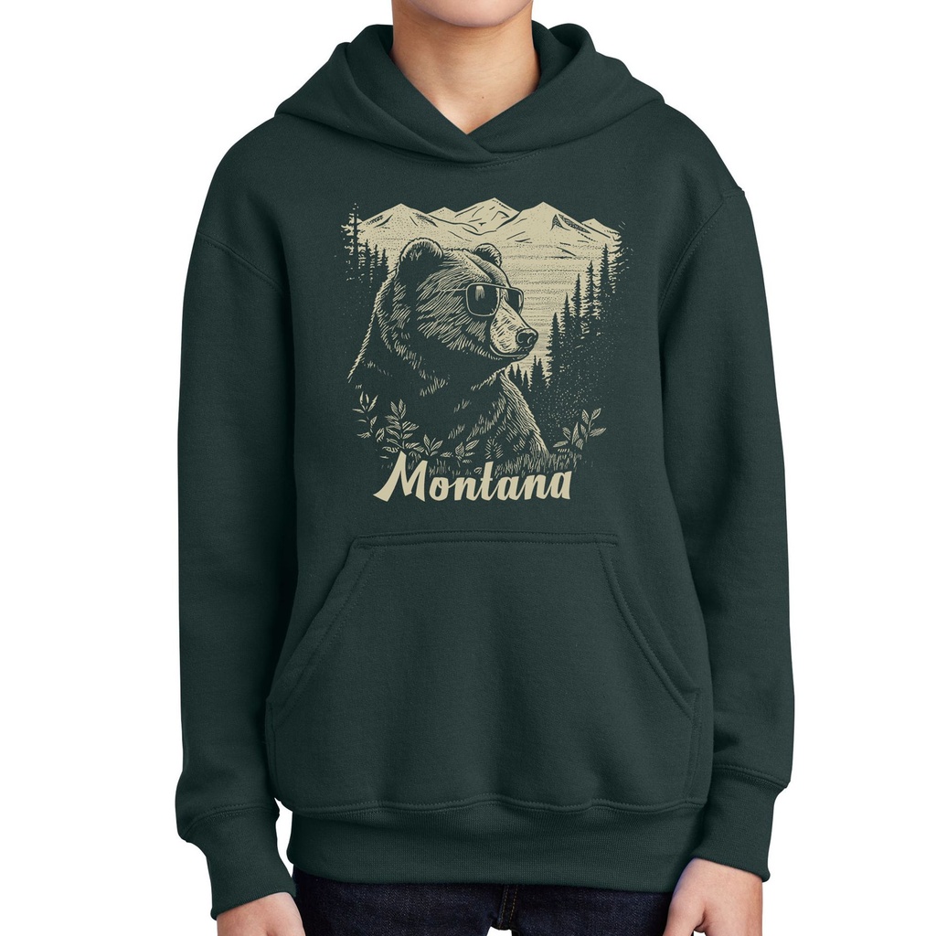 Bear Shades Montana - Youth Hoodie