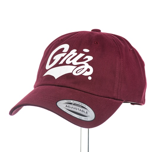[6245PT-MTG02-MRN] Griz Script - Peached Cotton Twill Dad Hat