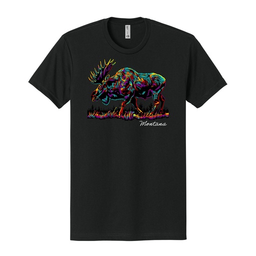 Many-Color Moose Montana - Unisex Soft Blend Tee