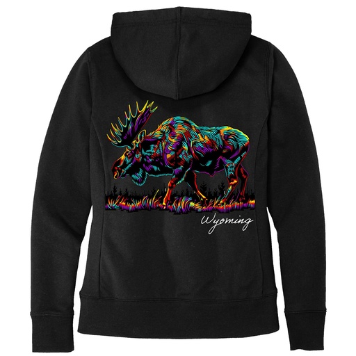 Many-Color Moose - Wyoming - Full-Zip Hoodie