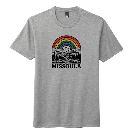 Missoula Rainbow Woodcut - Tri-Blend Tee