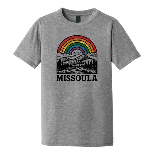 Missoula Rainbow Woodcut - Youth Tri-Blend Tee