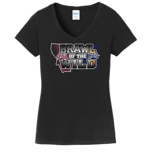 Brawl of the Wild - Ladies Cotton V-Neck Tee