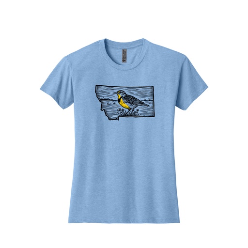 Two Color Woodcut Meadowlark MT - Women's CVC Tee