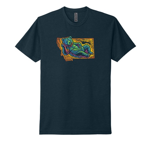 Woodcut Relaxin Bear MT - Youth CVC Tee