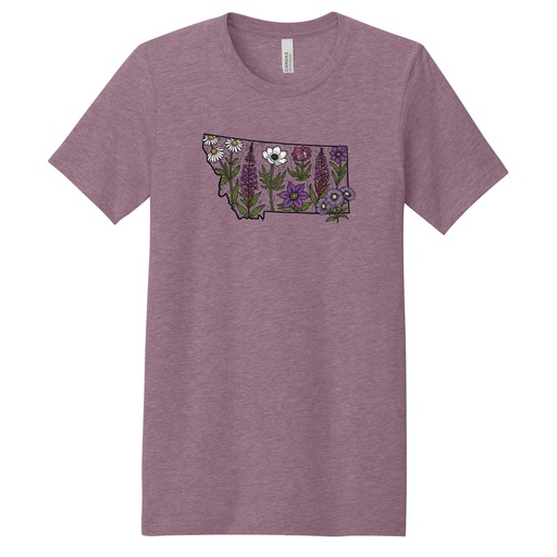 Watercolor Woodcut Wildflowers MT - Unisex Soft Blend Tee
